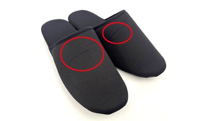 【ワケあり品】お父さまスリッパ(巾着袋付き)｜ グログラン黒 ｜日本製画像