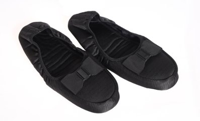 【訳あり品20％OFF】日本製 リボン携帯スリッパ(巾着・ポーチ付き)LLサイズ｜24.5～25.5cm画像