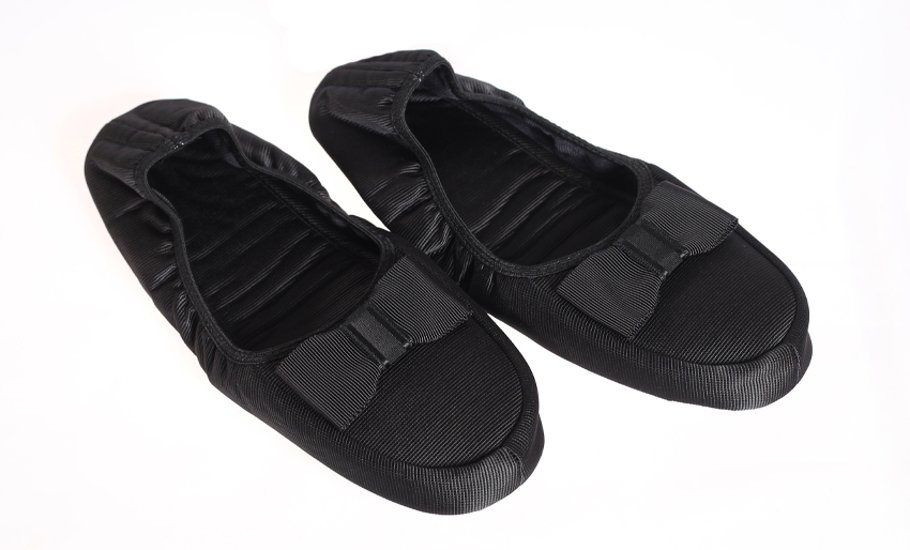 【訳あり品20％OFF】日本製 リボン携帯スリッパ(巾着・ポーチ付き)LLサイズ｜24.5～25.5cm画像