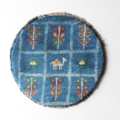 ギャッベ | 座布団サイズ(円形) 38×39cm ラクダ 生命の樹 イラン #CC-197の画像