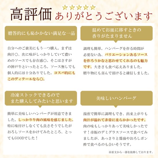 【オリジナル】 神戸牛入りハンバーグ 5枚入りセット画像