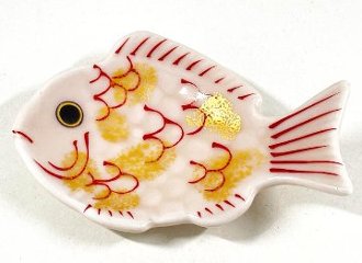 錦薄桜金叩鯛形箸置の画像