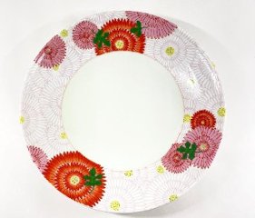 錦菊花尽くし七寸平盛器の画像