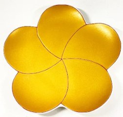 錦金彩捻り梅形七寸盛皿の画像
