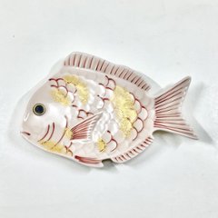 錦薄桜釉金叩鯛形銘々皿　　　13㎝の画像