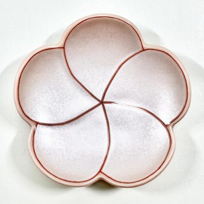錦曙釉銀彩捻梅形小皿　9㎝の画像