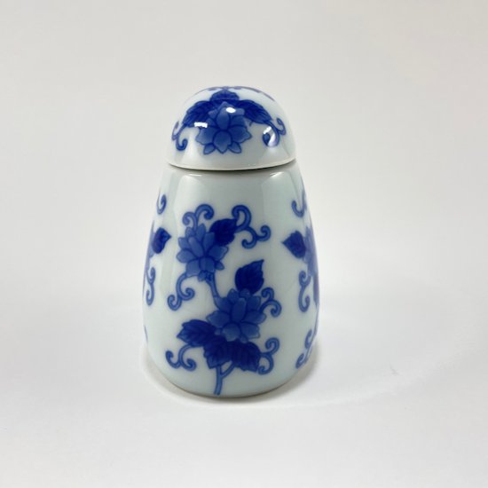 染付唐草川蝉ミニ汁次/箱入(Soy sauce dispenser)画像