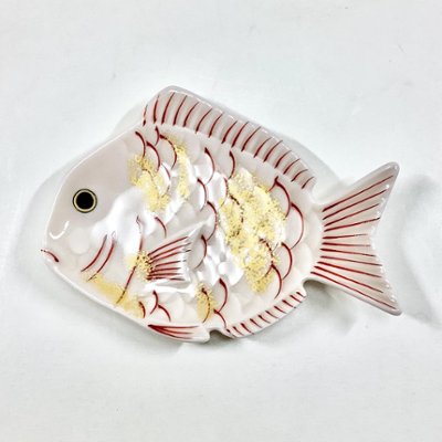 錦薄桜釉金叩鯛形小皿　10㎝の画像