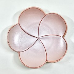 錦曙釉銀彩捻り梅形銘々皿　15㎝の画像