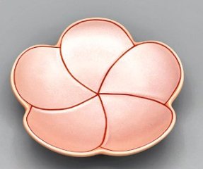 錦曙釉銀彩捻り梅形銘々皿の画像