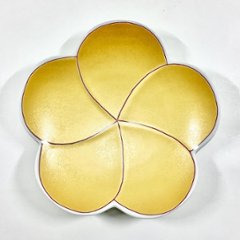 錦金彩捻り梅形銘々皿　15㎝の画像
