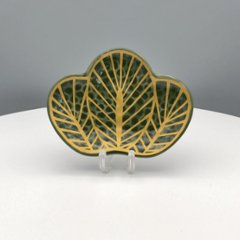 錦茶緑金松葉形銘々皿の画像