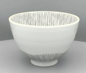 錦小花黒糸十草高茶碗の画像