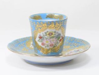錦翡翠ベルサイユ中国茶碗皿の画像