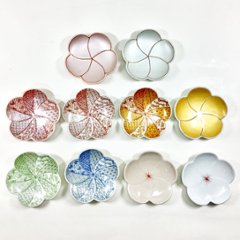 錦銀彩祥瑞捻梅形小皿　9㎝画像