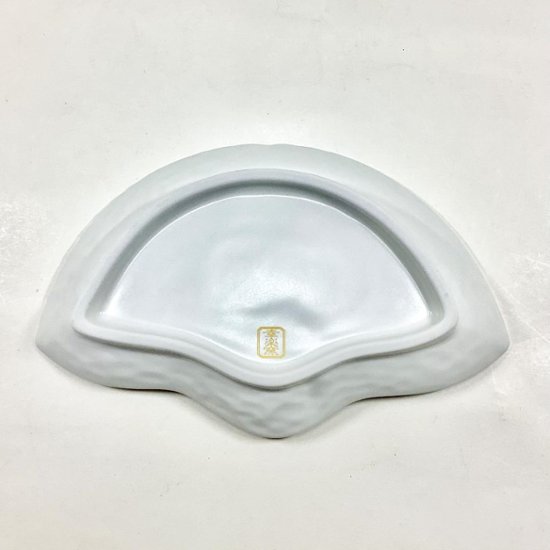 錦白マット扇鶴形向付　20㎝画像