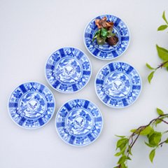 voc染付12㎝皿　5枚セット　有田町ふるさと納税出品中の画像