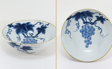 染付文様葡萄絵 AritaBOWL 画像