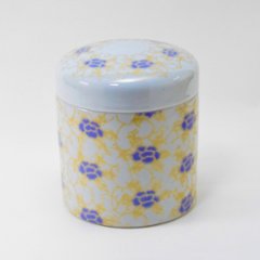 紫牡丹四寸骨壷（桐箱付）12㎝の画像