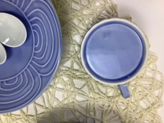 陶器市企画　【アウトレット】有田焼　淡ルリ釉6点セット　画像