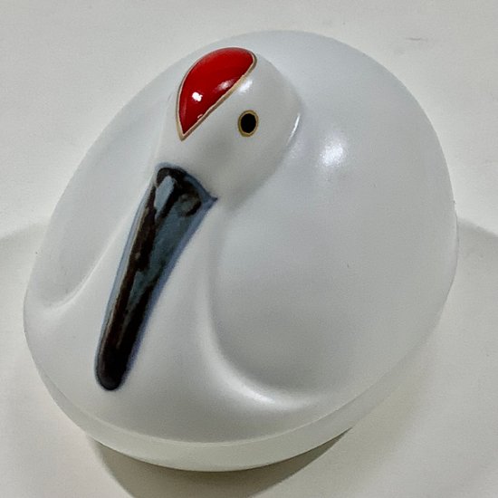 錦雪衣鶴形小蓋物画像