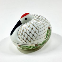 錦巣ごもり鶴形小蓋物の画像