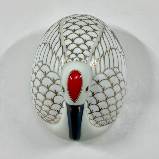 錦巣ごもり鶴形小蓋物画像