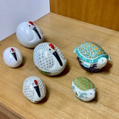 錦巣ごもり鶴形小蓋物画像