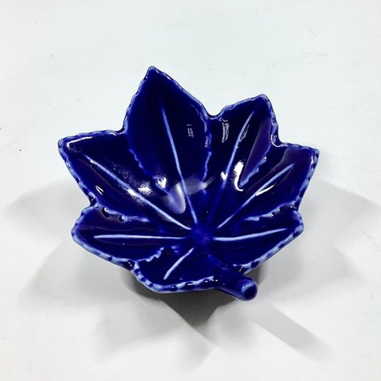 瑠璃釉紅葉形小付画像