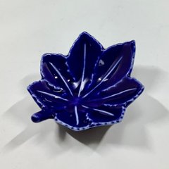 瑠璃釉紅葉形小付画像