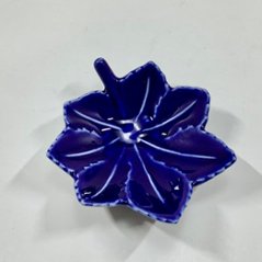 瑠璃釉紅葉形小付画像