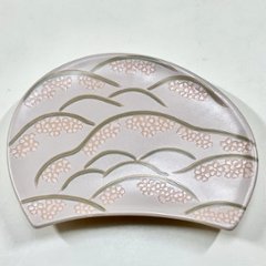 錦吉野山半月銘々皿（桃）　14.5㎝の画像