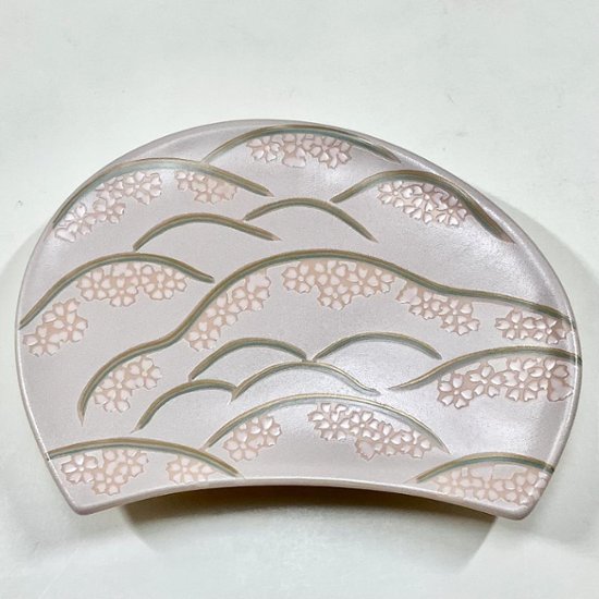 錦吉野山半月銘々皿（桜）　14.5㎝画像