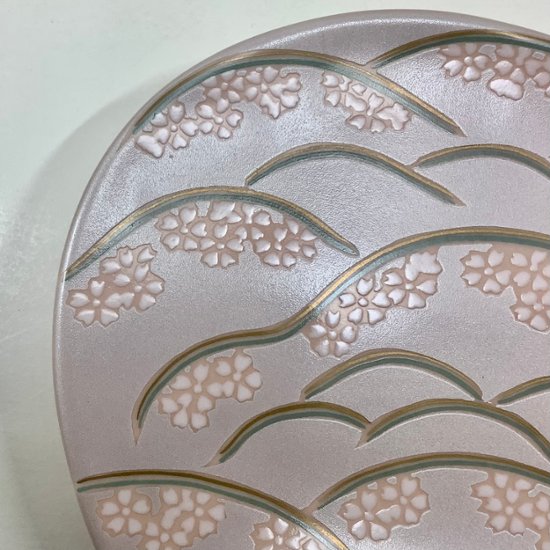 錦吉野山半月銘々皿（桜）　14.5㎝画像
