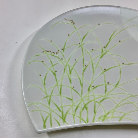 錦月明半月焼皿（白）21㎝画像
