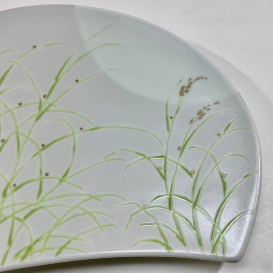 錦月明半月焼皿（白）21㎝画像
