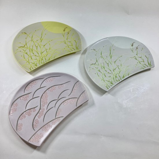 錦月明半月焼皿（白）21㎝画像