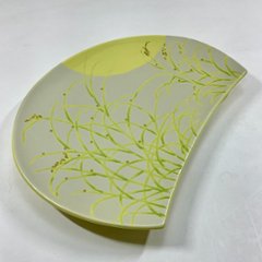 錦黄釉月明半月焼皿（黄）21㎝の画像