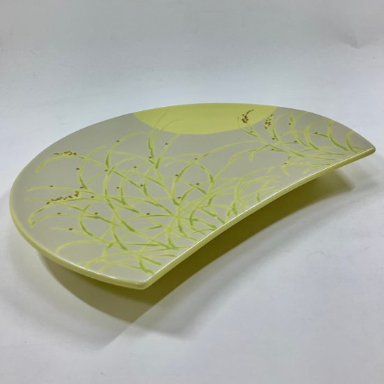 錦黄釉月明半月焼皿（黄）21㎝画像