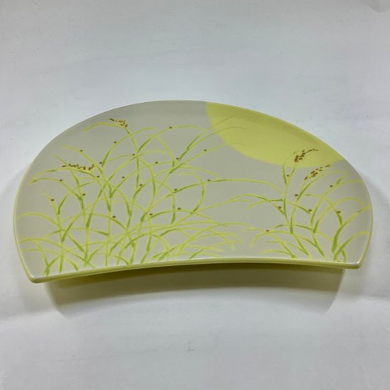 錦黄釉月明半月焼皿（黄）21㎝画像