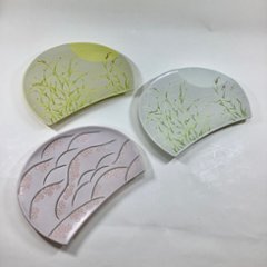 錦黄釉月明半月焼皿（黄）21㎝画像