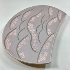 錦吉野山半月焼皿（桜）21㎝の画像