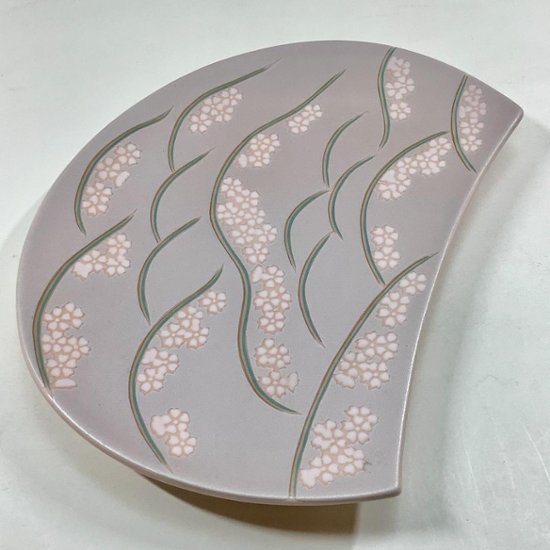 錦吉野山半月焼皿（桜）21㎝画像