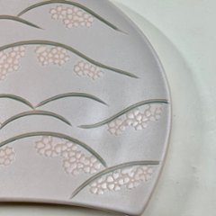 錦吉野山半月焼皿（桜）21㎝画像