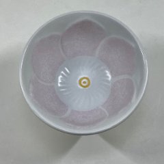 錦薄紅花彫高台小付　8㎝画像