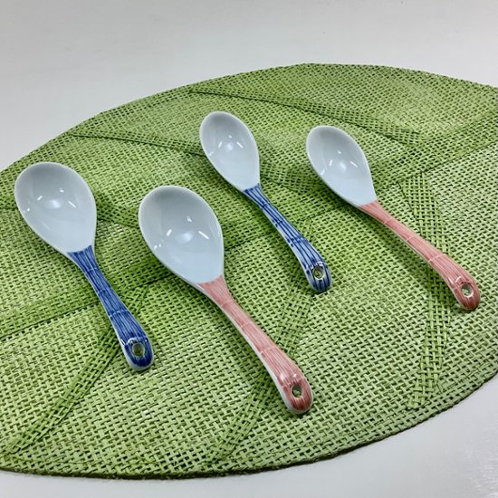 染付赤十草スプーン　　13.5㎝画像