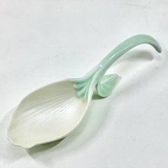 錦淡緑釉 銀花びらプレートスプーン　14.5cmの画像