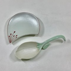 錦淡緑釉 銀花びらプレートスプーン　14.5cm画像