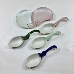 錦淡緑釉 銀花びらプレートスプーン　14.5cm画像