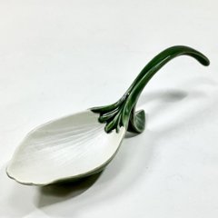 錦茶緑釉 銀花びらプレートスプーン　14.5㎝の画像